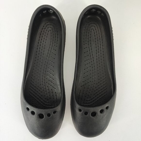 Crocs Women's Vintage Black Croslite Ballet Flats Size 7 - Picture 4 of 8